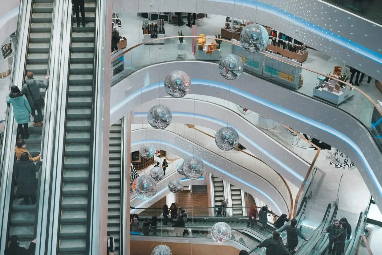 aerial photography of mall interior